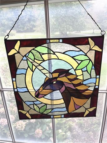 Stained Glass Unicorn Suncatcher