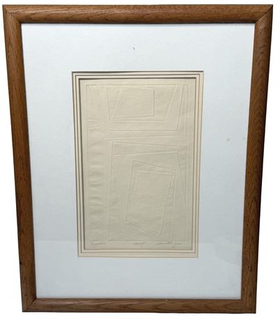 Abstract Embossed Paper Relief Sculpture