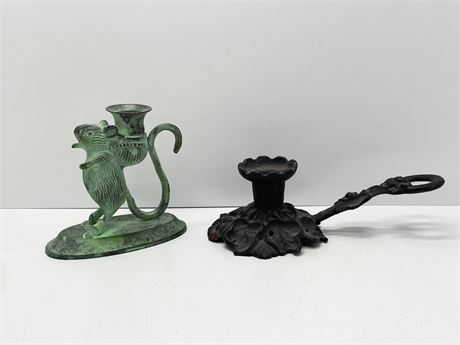 Cast Metal Candle Holders