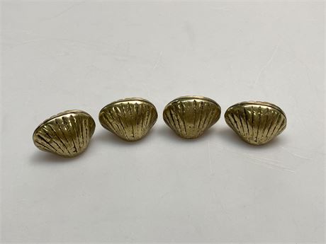 Solid Brass Scallop Card Holders