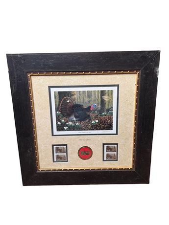 National Wild Turkey Federation 2004 "Strut, Gobble and Run" Stamp Print