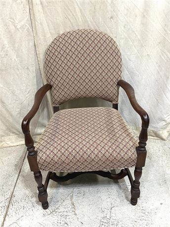 Antique Mahogany Upholstered Arm Chair