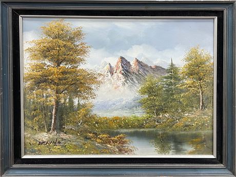 DeLino Oil on Canvas Mountain Landscape