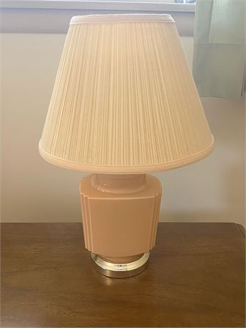 Beige Glass Table Lamp