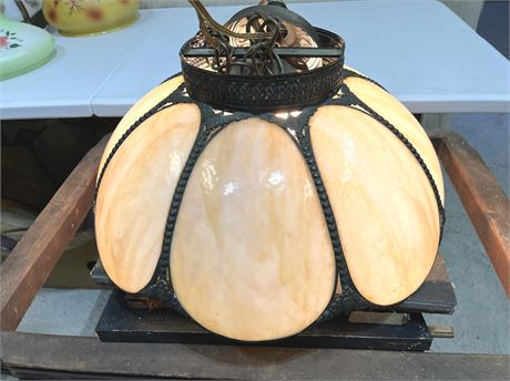 18" Slag Glass Hanging Light