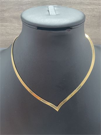 14kt Yellow Gold Herringbone Necklace