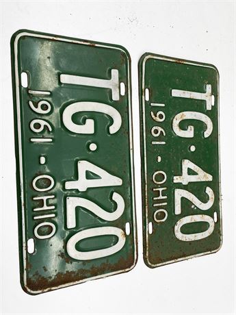 1961 Ohio License Plates