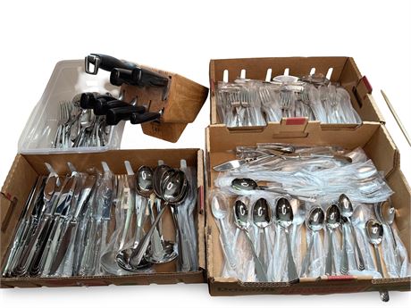 Kitchen Flatware and Knives Lot 2