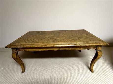 Rustic Country French Oak Parquet Coffee Table