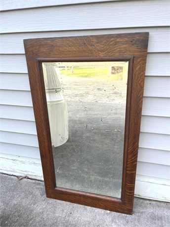 Antique Oak Wall Mirror