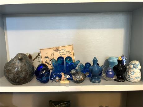 Glass and Ceramic Decodative Bird Lot