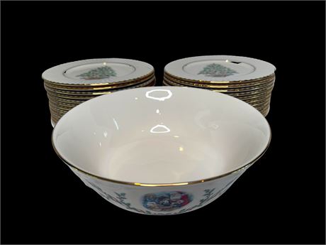 Lenox Holiday Plate Set and Serving Bowl