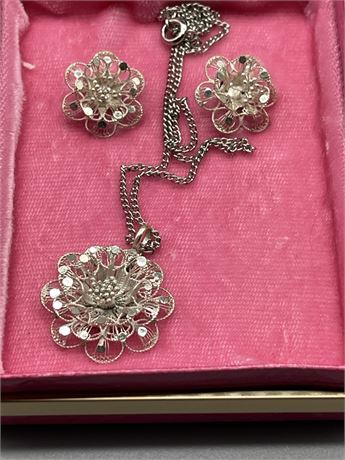 Vintage Earring and Pendant Set