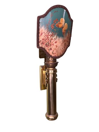 Vintage Brass Oil Lamp Wall Sconce