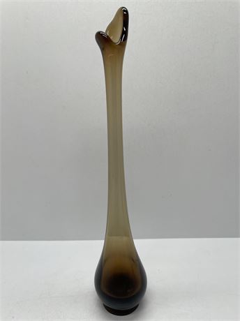 Tall Smoked Glass Bud Vase