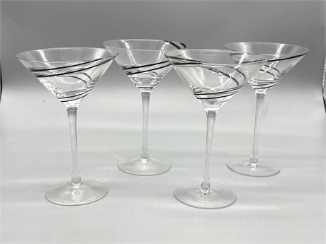 Swirl Pattern Martini Glasses