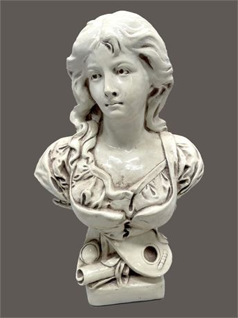 Young Woman Ceramic Bust