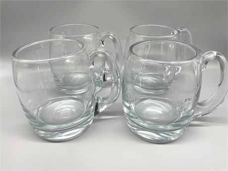 Four (4) Robust Glass Mugs