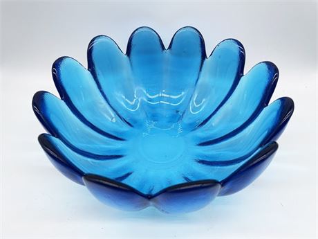 Hand Blown Blue Glass Bowl
