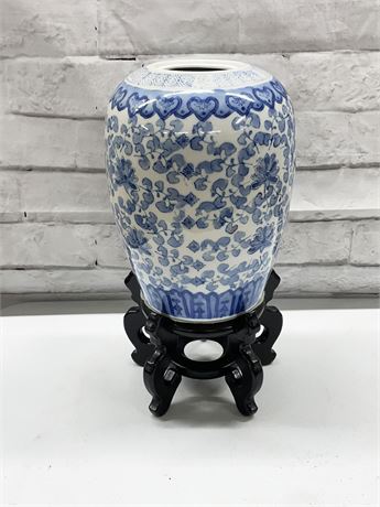 Asian Blue Floor Vase