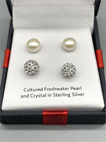 Sterling & Pearl Earrings Lot 2