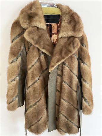 Women's Mink and Leather Coat