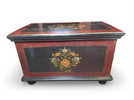 World Market Hand Painted Wood Blanket Chest