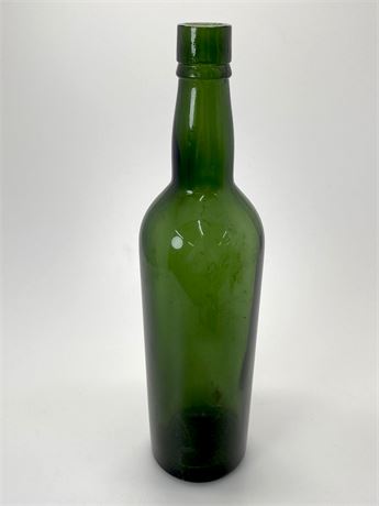 Green Antique Glass Whiskey Bottle