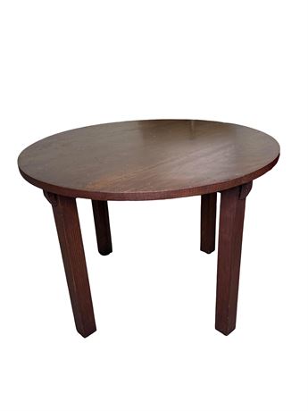 Round Wood Oak Accent Table