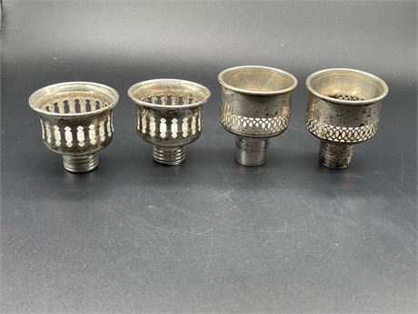 Four (4) Sterling Silver Candlestick Inserts