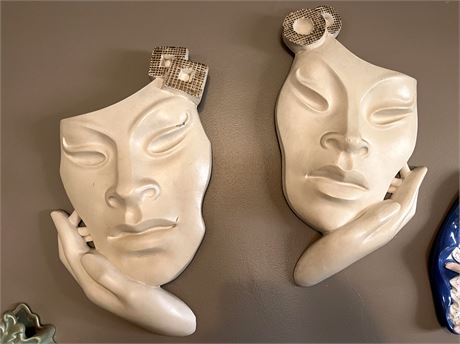 Large Ceramic Wall Mask Decorative Display