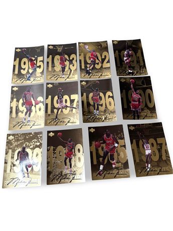1998 Michael Jordan Upper Deck Gatorade Promo 12-Card Jumbo Set