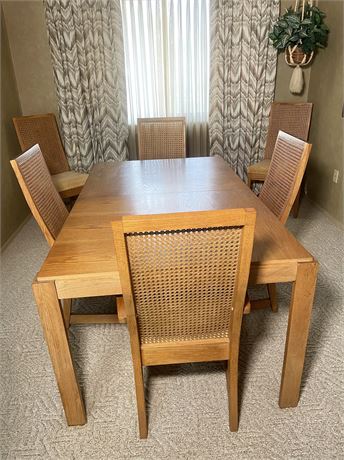 Bernhardt Oak Dining Table and Chairs