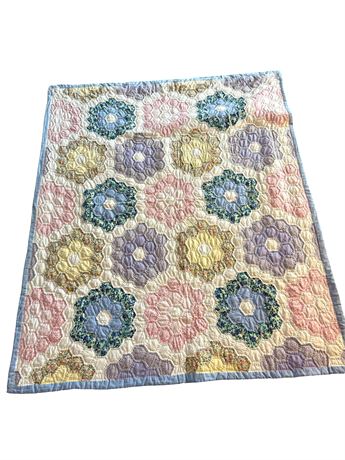 60" x 50" Grandmother's Flower Garden Quilt