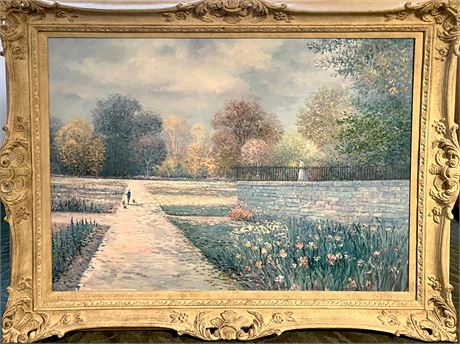 Large Impressionist Oil on Canvas Painting