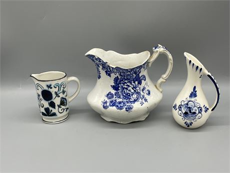 Blue and White Pitchers