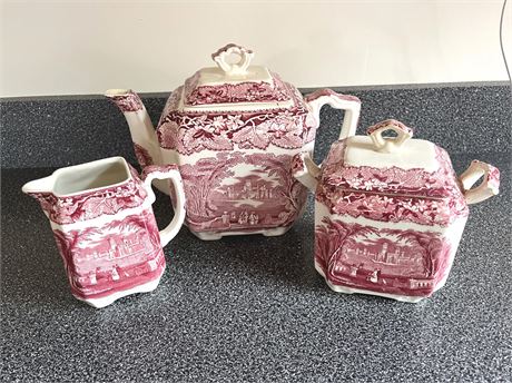 Mason's Vista Pink Teapot Set