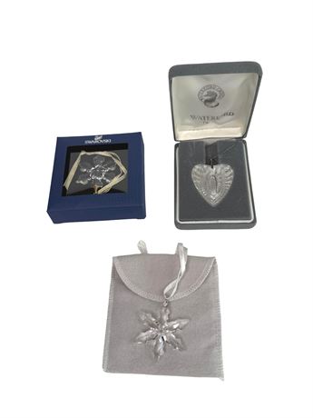 Swarovski and Waterford Crystal Ornaments