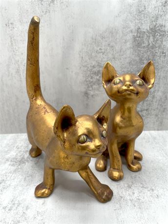 Anthony Freeman Mcfarlin Cats Gold Leaf Pottery