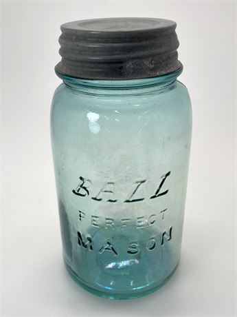 1892-1896 Ball Perfect Aqua Mason Jar