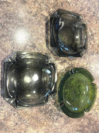 Large Glass Ashtrays