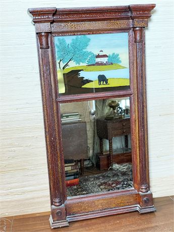 Antique Reverse Painted Mirror