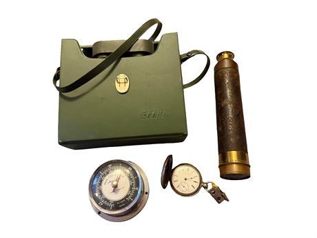 Binoculars, Pocket Watch, Barometer, Spyglass