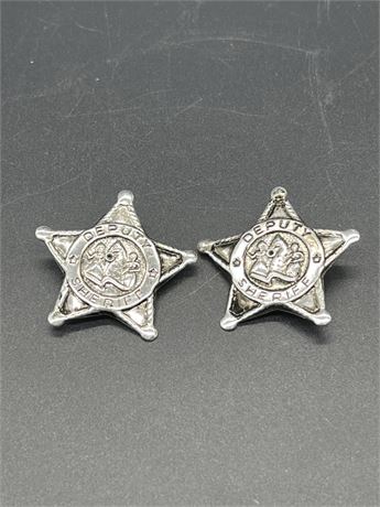 Two (2) Small Deputy Sheriff Star Badges - Lot 1