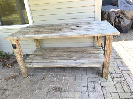 Outdoor Wood Work/Grill Table