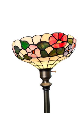 Stained Glass Torchiere Floor Lamp