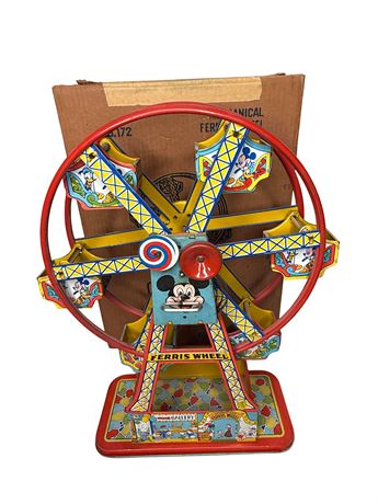 1950s J. Chein Disneyland Tin Litho Windup Ferris Wheel