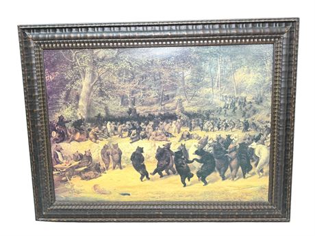"Bear Dance" William Beard Canvas Print w/ Wood Frame