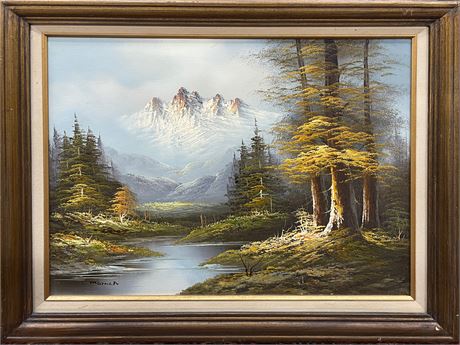 L. Monila Oil on Canvas Landscape Painting