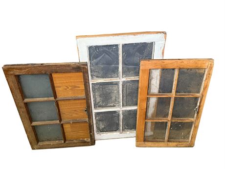 Vintage Wood Panel Windows